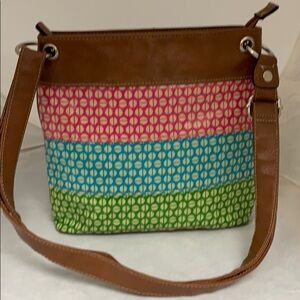 Retro pink/blue/green Pattern Shoulder Bag